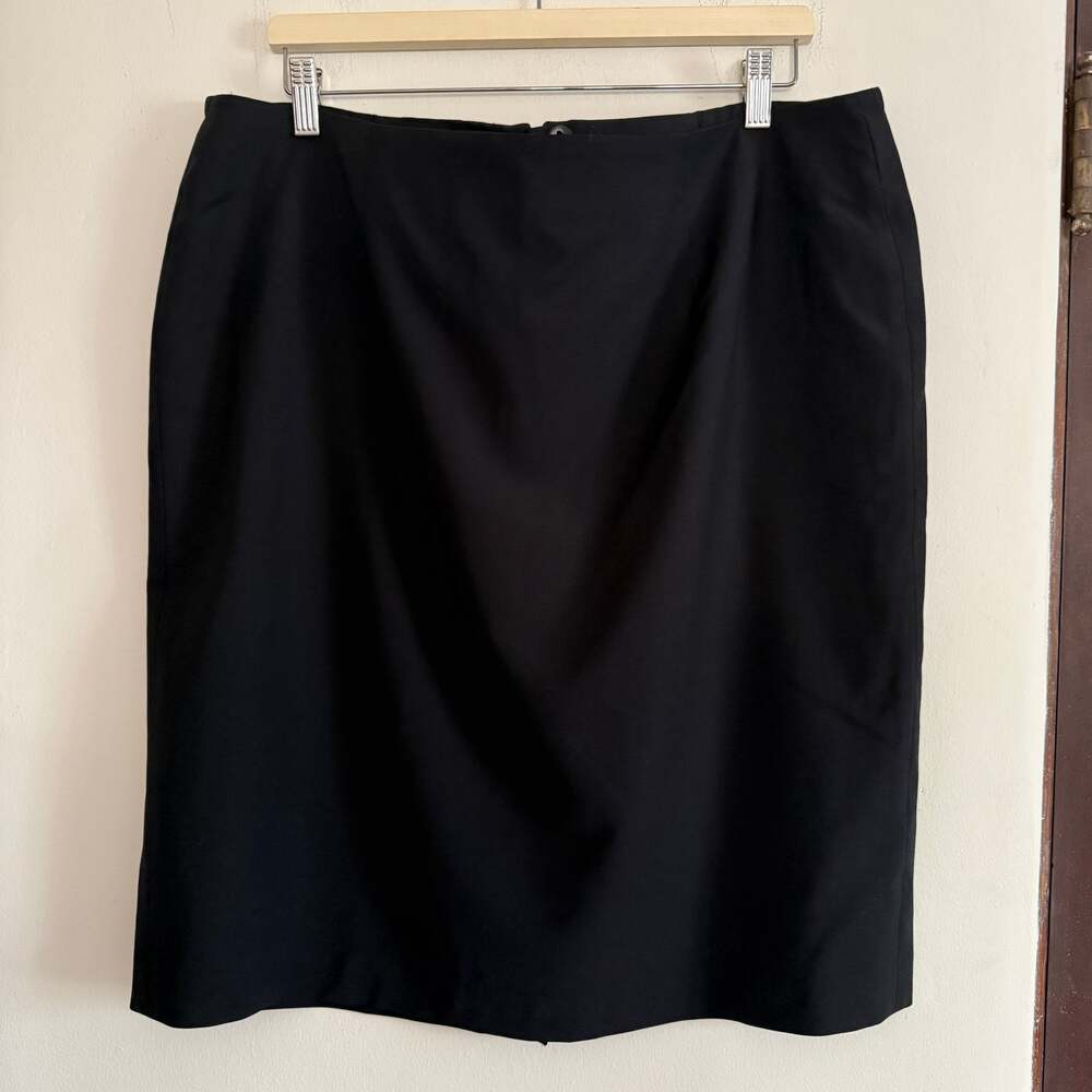 Talbots Black Stretch Wool Blend Pencil Skirt Suiting Skirt | Size 14W